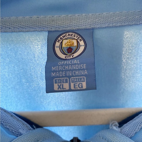 Mens Manchester City Officially Liscensed Two Tone Blue Full Zip Jacket Sz XL - Picture 4 of 4